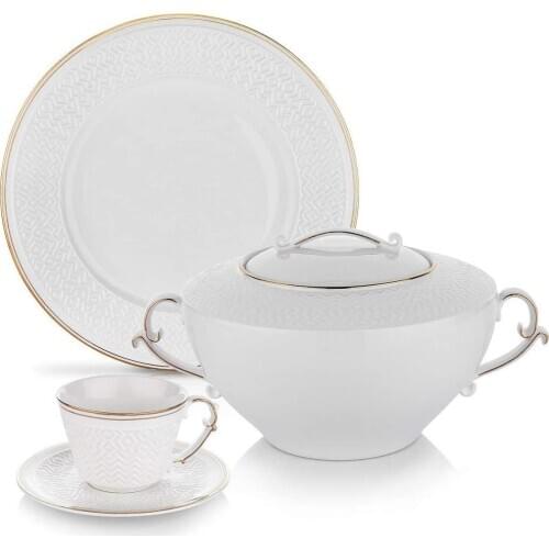 Schafer Dantella Dinner Set - 85 Pieces - Gold