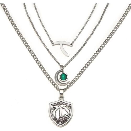 Anime The Seven Deadly Sins Shield Necklaces 3 Layers Nanatsu No Taizai Pendant Necklace Choker Jewelry Accessories