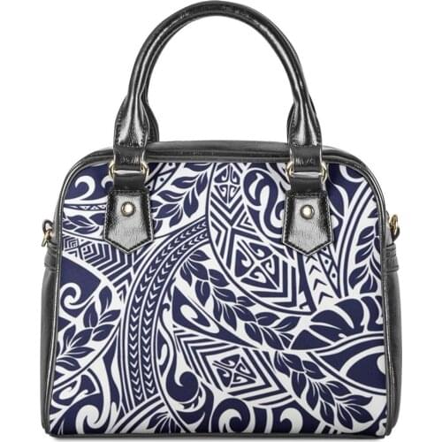 Polynesian tribal style Printed PU Leather Crossbody Bag Handbags Custom Logo Fashion Luxury Messenger bag For Women