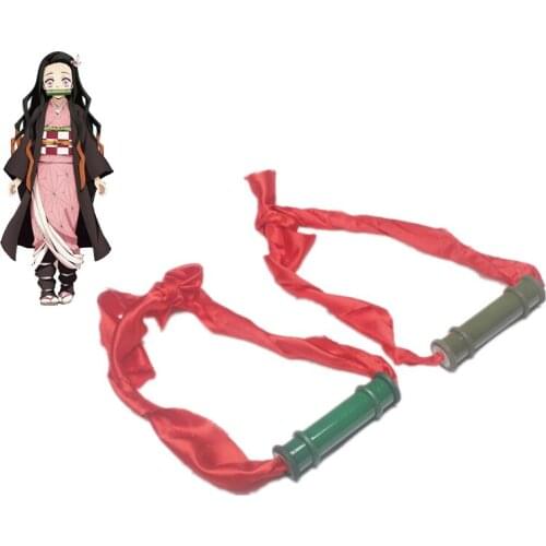 Japanese Anime Demon Slayer Kamado Nezuko Cosplay Props PVC Bamboo Tube Pipe Kimetsu no Yaiba Sealing Mouth Stick Hand Made Prop