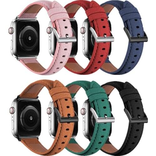 Genuine leather strap for Apple Watch band 40mm 38mm 44mm 42mm wrist belt Watchtband for iwatch Series 6 SE 5 4 3 2 bracelet