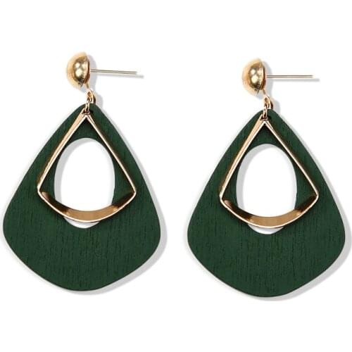 Retro Women Elegant Green Round Drop Earring For Women Wedding & Engagement Jewelry Oorbellen Brincos