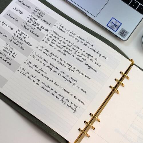 A4 Hand Book Horizontal Soft Leather Surface 6-hole Loose-leaf Detachable Notepad Mind Map Painting Square Notebook Stationery