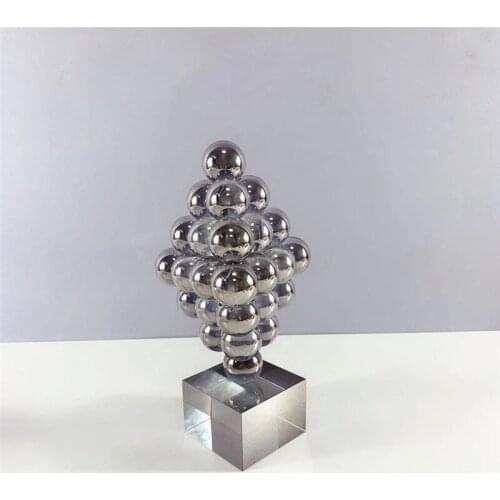 Modern light tea table silver mirror crystal bubble ball ornament geometric soft decoration of TV cabinet in living room