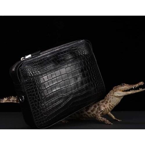 Yuee crocodile bag male No stitching men wallet business men clutch bags Genuine crocodile leather male Hand bag