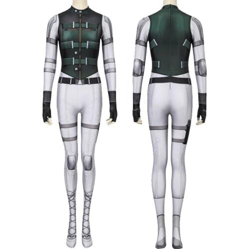 Adult Women Superheroine Widow The Movie Yelena Belova Jumpsuit Cosplay Costume Halloween Masquerade Printing Bodysuit