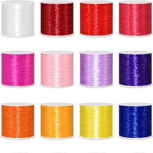 0.7mm Stretchy Elastic Cord Crystal String Wire Diy For Jewelry Making Beading Bracelet Line Colorful Thread Rope 50Meter
