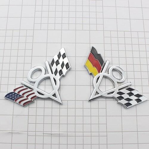 1 Pcs 3D Metal V8 US flag Emblem Badge Car Stickers Car Styling For Chevrolet Dodge Ford JEEP Car Decor