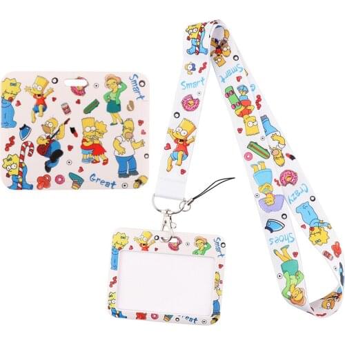 1pcs ZF3032 Cartoon Creative Lanyard Card Holder Student Hanging Neck Mobile Phone Lanyard Badge Subway Access Card Holder