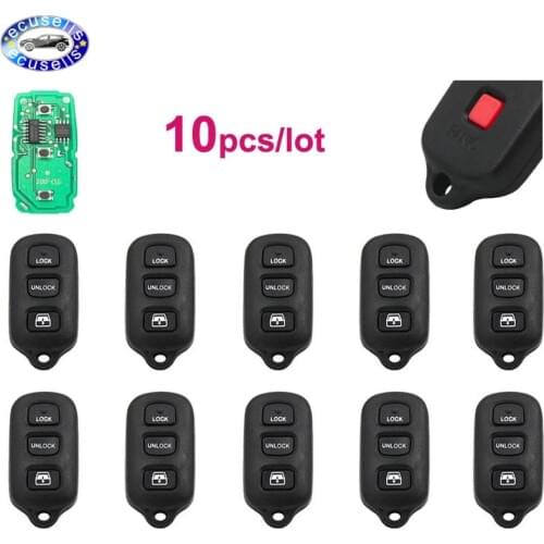10PCS/LOT, Replacement 3+1 Button for Toyota 2003-09 4Runner 2003-08 Sequoia Remote Car Fob Key 4 Buttons HYQ12BBX, HYQ12BAN
