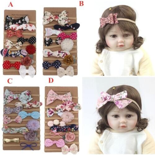 10 Pcs/set Fashion Children Girls Floral Bow Hair Band Baby Photography Prop Headband Sweet Wild Kids Bowknot Headdress Gifts