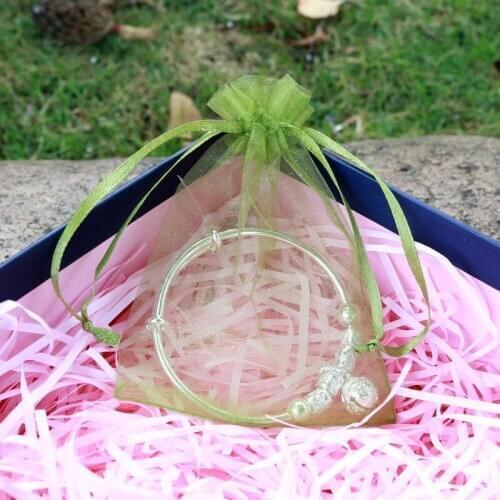 100pcs/lot Fashion Pure 9x12cm Organza Gift Bags Favor Exquisite DIY Jewelry Bangles Necklace Happy Wedding Candy Eggs Package