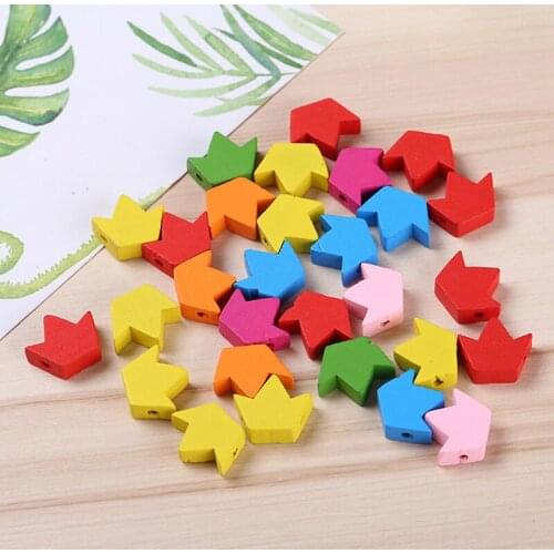 100PCs/Pack DIY Children Educational Toys Handmade Beaded Cartoon Wooden Beads Color Star Crown Accessories