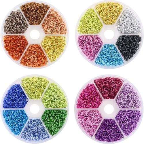 1080Pcs 6mm Colorful Aluminum Jump Ring Open Loop Ring Split Ring DIY Jewelry Making Findings DIY Necklace Crafts Accessories