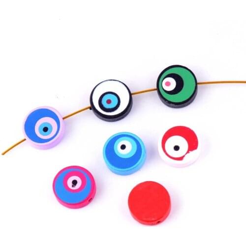 Free Shipping 20pcs Hot New Random Mixed Multicolor Cute Round Eyes Wood Beads Jewelry Fashion DIY Craft 20mm