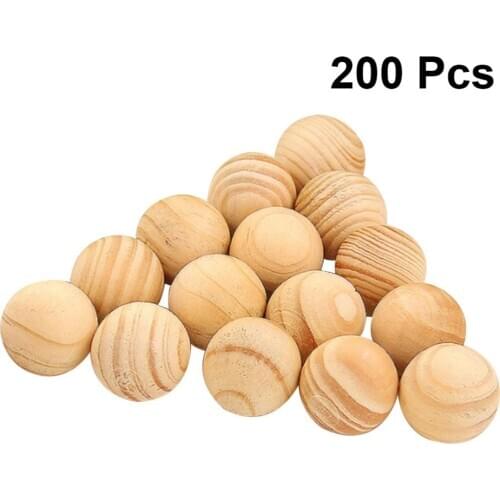 200pcs Natural Cedar Wood Balls Camphor Wood Balls Moth Repellent for Drawers Storage Boxes Closets