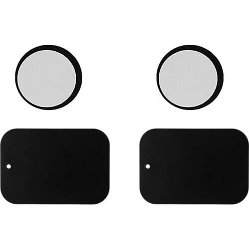 4x Replace Metal Rectangular Round Plate Sticker For Magnetic Mount Phone Holder