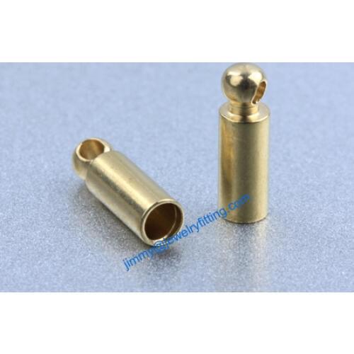 Jewelry Accessories Raw Brass end cap crimp beads cap end beads End caps for laether cord 3*9.5mm