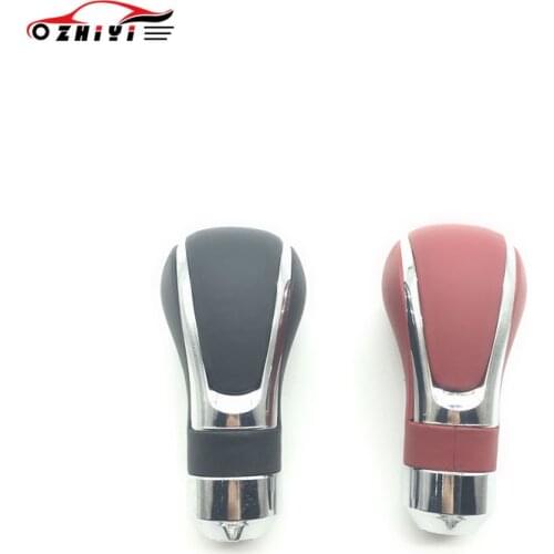 Car refitting gear head manual gear head wine red gear lever leather wave stick head gear handle