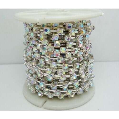 Free Shipping! SS22 10Yard Per Roll Crystal Rhinestone Cup Chain Crystal AB !2012 Rhinestone Chain