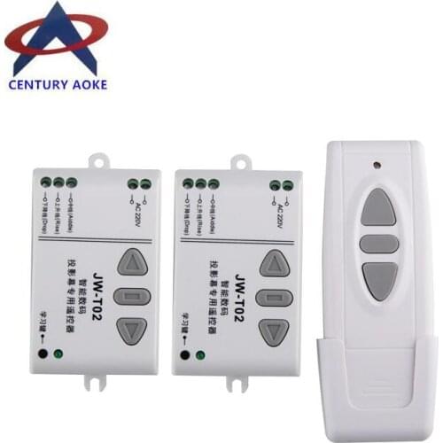 AC 220 V Wireless remote control switch 2 receiver + 1 transmitter tubular motor controller forward/reverse/stop 3 key