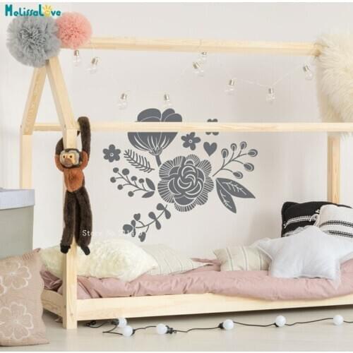 Large Floral Wall Decal Botanical Flower For Nursery Kids Baby Room Self-adhesive Home Art Decor Vinyl Murals YT3744