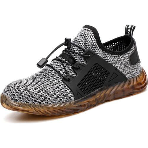 Brand Steel Toe Safety Shoes Mens Working Shoes Casual Safety Boots Lightweight Mesh Work Shoes Industrial Anti-smashing