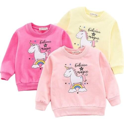 2021 Childrens Top Full Long Sleeve Clothes Kids Boy Girl Clothing Print Cartoon Child Unicorn Fashion Sweatshirt Spring Autumn