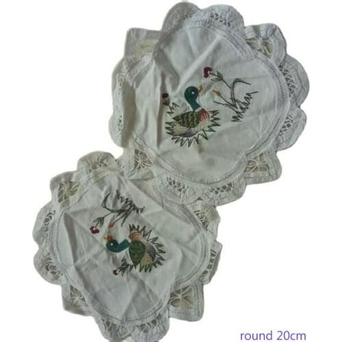 Europe lace cartoon cotton Insulation embroidery table place mat pad cloth cup Easter coaster placemat doily kitchen tableware