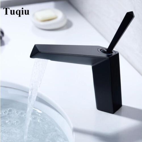 New Arrival Chrome/Black Bathroom Basin Faucet Single Handle Single Hole Mixer Tap Deck Mounted Hot And Cold Tap Sink Faucet
