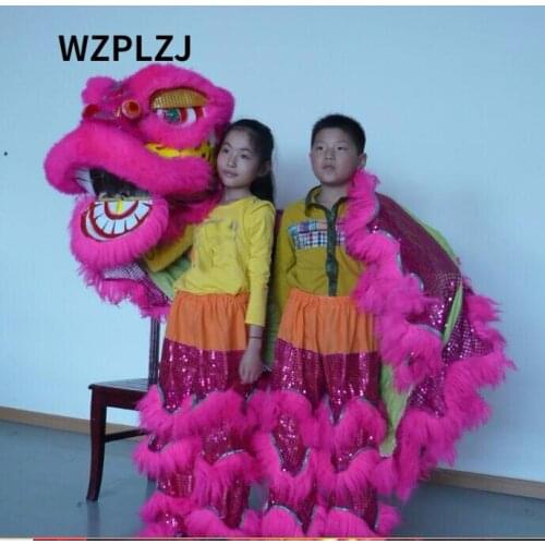 WZPLZJ Lion Dance Costume 2 Player 8-12 Age Children Play Party Performance Sport Outdoor Parade Folk Parad Stage Mascot China