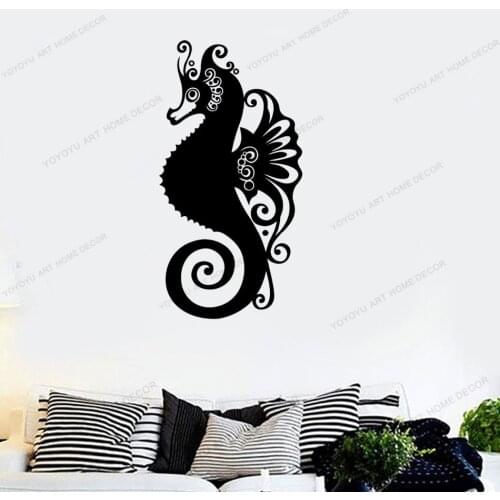 Sea Ocean Anima Art Removable Wall Sticker Vinyl Decal Seahorse Marine Wall Decor Bathroom Decor Wallpaper Background CX492