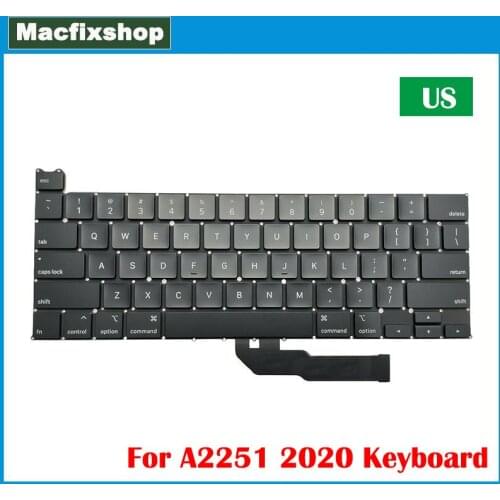 Genuine English A2251 US Keyboard 2020 Year For Macbook Pro Retina 13 inch A2251 Keyboard MWP72LL/A Replacement