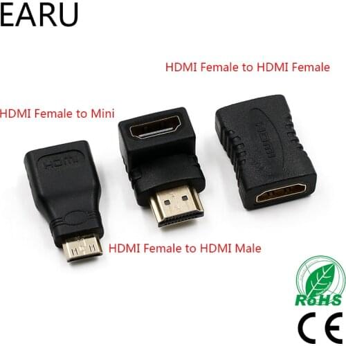 HDMI Connector Male to HDMI Female Adapter 4K Converter Extender 90 Degree Right Angle for 1080P HDTV PC Mini HDMI Adapter