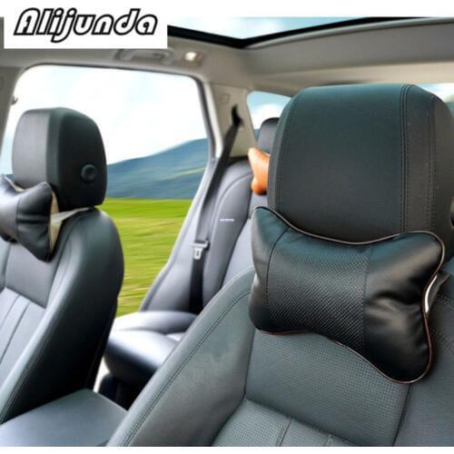 2pcs artificial leather neck headrest breathable car pillow for Nissan Teana X-Trail Qashqai Livina Sylphy Tiida Sunny March