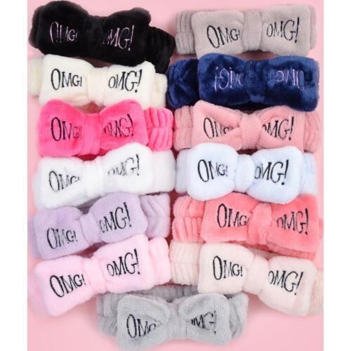 1 Piece New Arriva OMG Coral Fleece Soft Headband For Lady Girls Wash Face Make Up Hairband Turban Scrunchie Hair Accessories