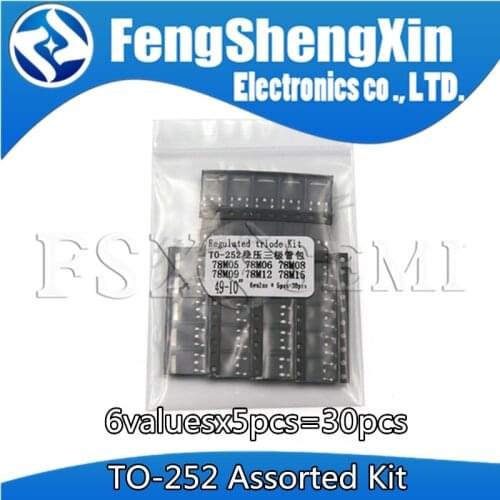 6valuesx5pcs=30pcs Voltage Regulator TO-252 Assorted Kit 78M05 78M06 78M08 78M09 78M12 78M15