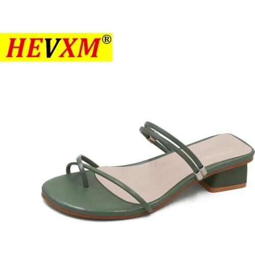 2020 Summer Simple Retro Women Sandals Outdoor Casual Roman Shoe Low Heel Female Slippers Narrow Band Gladiator Slides Two Wear