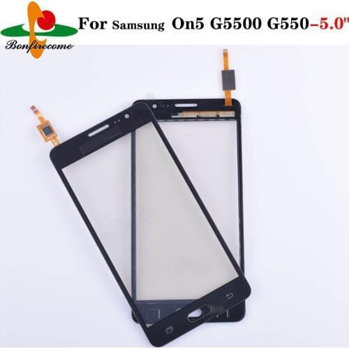 10Pcs\lot On5 G5500 Touch Panel For Samsung On 5 G5500 G550 Touch Screen Digitizer Sensor Front Glass Lens with flex cable