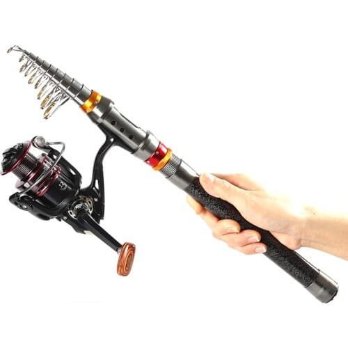 Fishing rod and reel combo set casting 1.8-3.6m telescopic carbon fishing rods spinning fishing reel Short travel stick