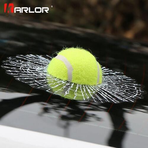 Car Styling Ball Hits Car Window Tennis Car Body Sticker Design Self Adhesive Baseball Funny Car Stickers and Decals Accessories