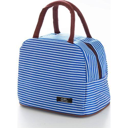 Thicker Aluminum Foil Stripe lunch bag Tote Womens Thermal Insulated Cooler Pouch Weekend Travel Picnic Bento Box Food Storage