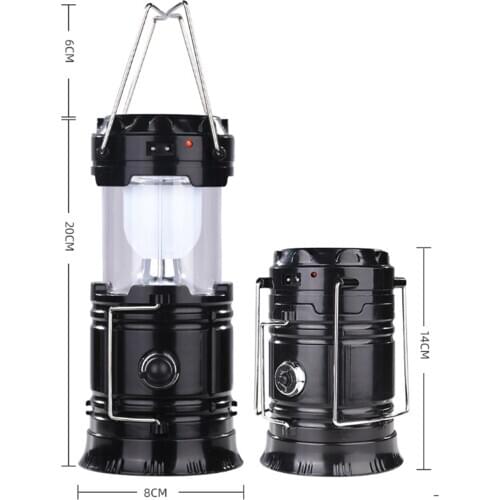 Led Rechargeable Camping Light LED Light Multifunctional Portable LED Light Black Portable Foldaway Waterproof LED Solar Light