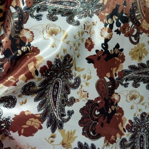 DIY Sewing Fabric Soft Decoration Satin Silky cloth glossy Lining craft Tilda Doll Charmeuse Fabric stylish Pattern