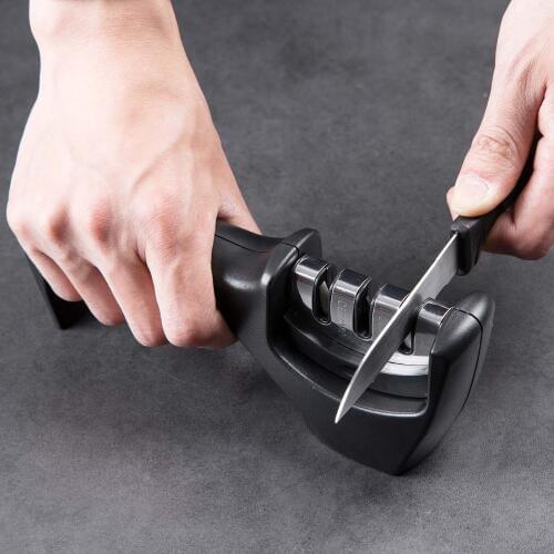 Stainless Steel Knife Sharpener Grinder Sharpening Stone Professional 3 Stages Ceramic Sharpener Whetstone Kitchen Tools