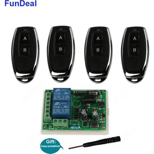 433MHz Universal Wireless RF Remote Control Switch Light, Garage Door,AC 85V ~ 250V 110V 220V 2CH Relay Receiver And Transmitter