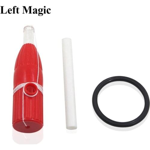 Blow Wire Bottle Magic Tricks Ring Thru The Line Magic Props Close Up Street Illusion Gimmick Mentalism Puzzle Toys Magician