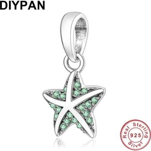 Fit Pandora Charms Bracelet Orignal 925 Sterling Silver Starfish Dangle Charm Pendant Beads Women DIY Jewelry Berloque