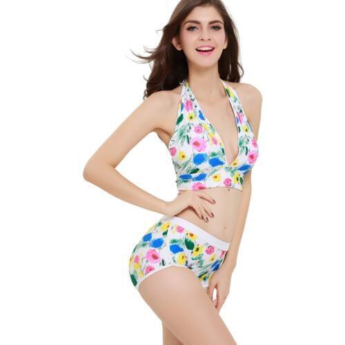 MYWA0019 Minyong High Quality Women Two Pieces Fashion Swimsuit Female Digital Printing Swimware Bikini Beachwear Bathing Suit