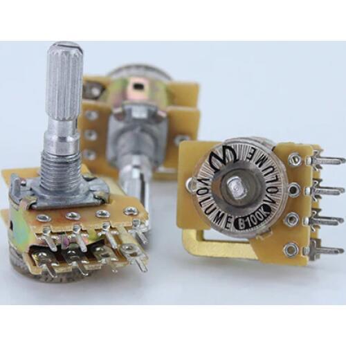 10pcs B50K B100K duplex linear 8 feet potentiometer fever step-type audio power amplifier volume potentiometer